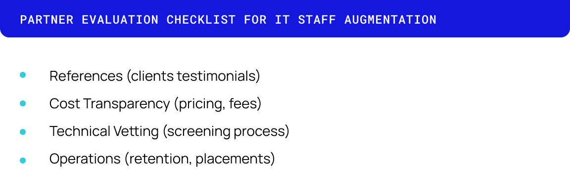 Checklist for IT Staff Augmentation 
